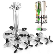 4 Heads 6 Heads Rotary Stainless Steel Wine Juice Cocktail Stand Drinks Optics Dispenser Holder For Bar Butler