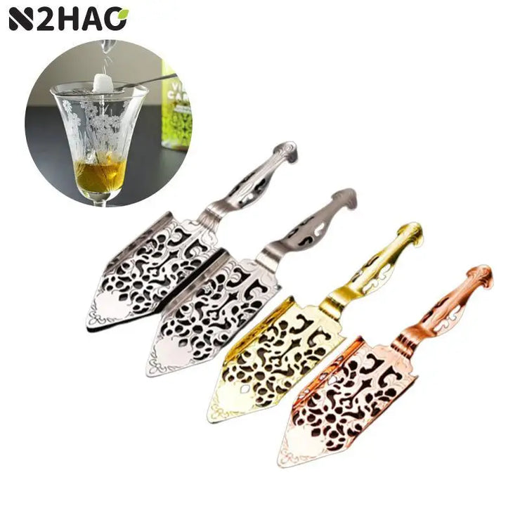 N2HAO 304 Stainless Steel Absinthe Spoon Cocktail Bar Utensils Wormwood Bitter Scoop Absinthe Glass Cup Drink Ware Filter Spoons