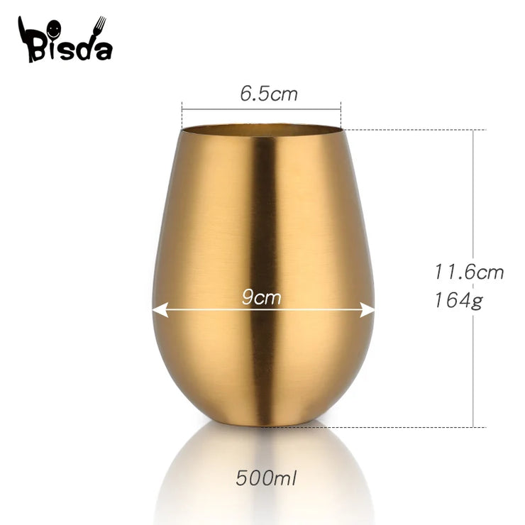 500ml Stainless Steel Beer Mugs Gold Wine Tumbler Cups For Cocktail Coffe Cup Metal Drinking Mug for Bar Drinkware Coffee Mug