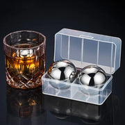 Steel Cubes,38/55MM Ice Cube Stainless,Stainless Steel Whiskey Stones,Round Ice Grain Wine With Frozen Alcohol Metal Ice Ball