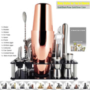 Cocktail Shaker Mixer Drink Bartender Browser Kit Bars Set Tools With Wine Rack Stand