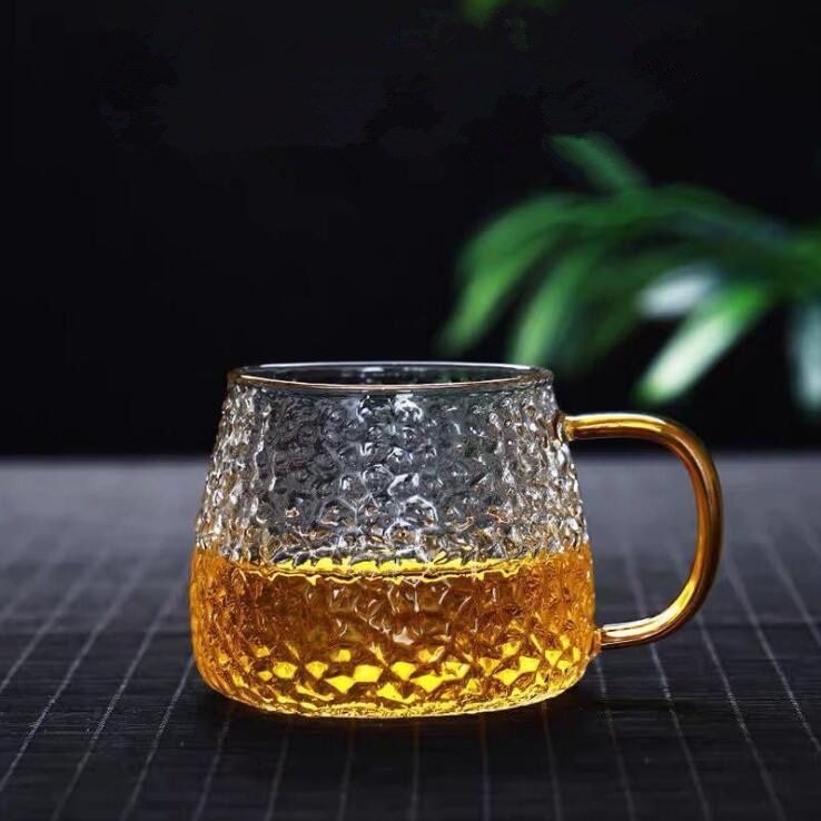 Glass Hot Toddy Mug with Yellow Tinted Handle - Free Shipping!