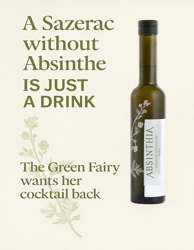 Absinthia Absinthe bottle Sazerac Cocktail embrace the absinthe revival