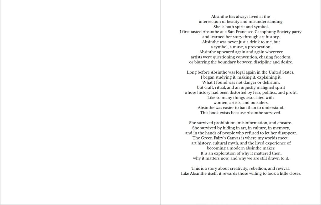 Personal Statement from the Green Fairy's Canvas