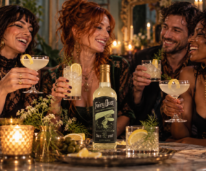 Friends enjoying cocktails made with Fairy Dust botanical mixer